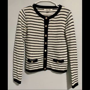 Striped Sweater with Gold Buttons